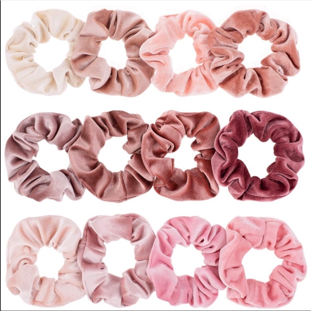 NEW 12 IN A PACK MAUVE VELVET SCRUNCHIES - Picture 2 of 7